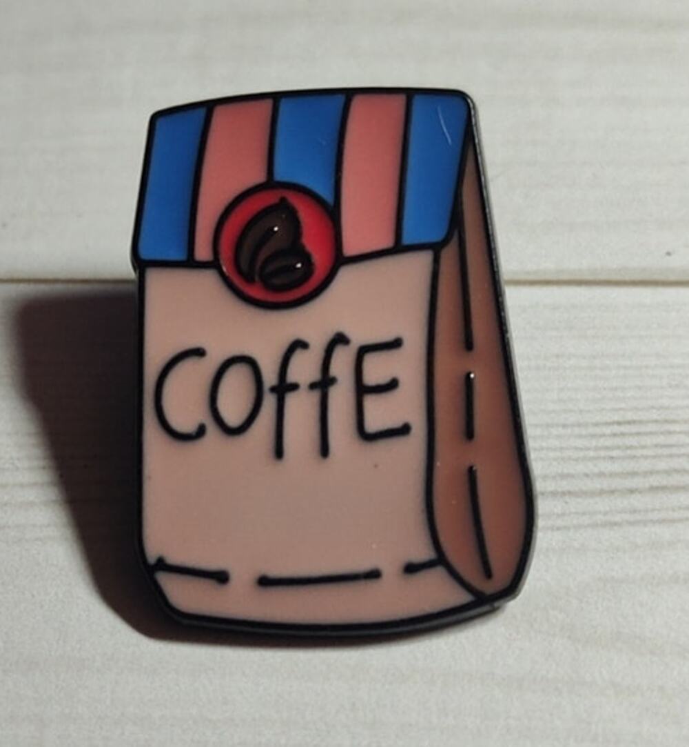 Coffee Lover Pin Bag of Coffee Lapel Hat Badge